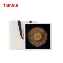 luxury Cubilose packaging edible bird nest pu leather gift box with window